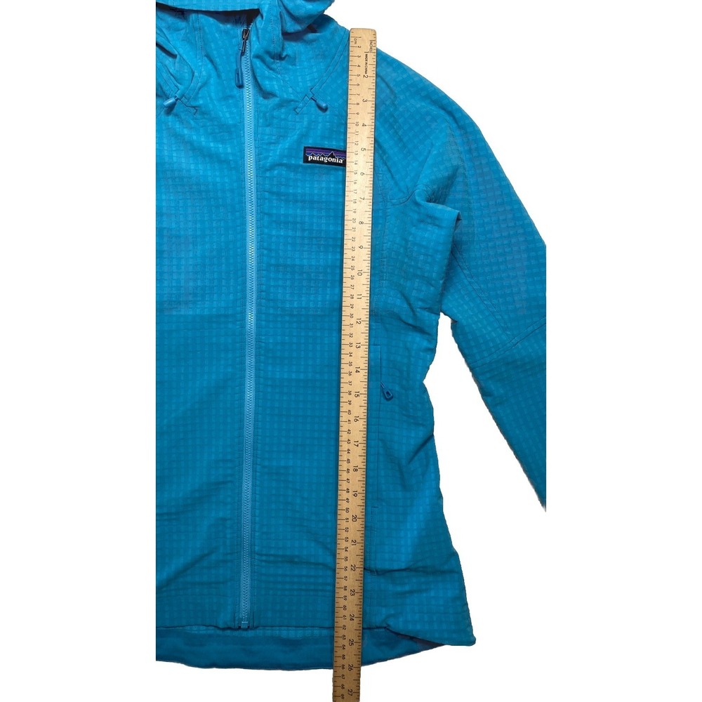 Patagonia Women's XS R1 TechFace Hoodie Zip Jacket Mako Blue Grid - Picture 3 of 5